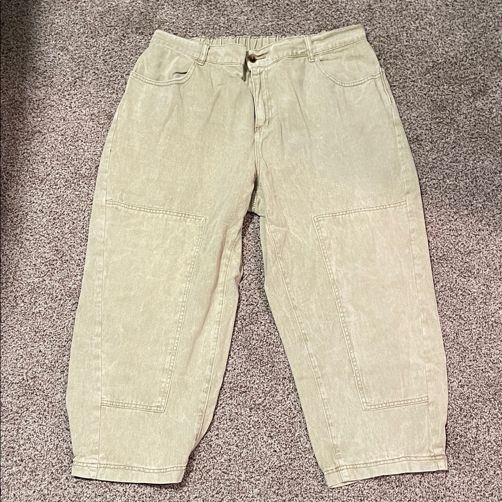 Casual Light Lime Green Tapered Jeans